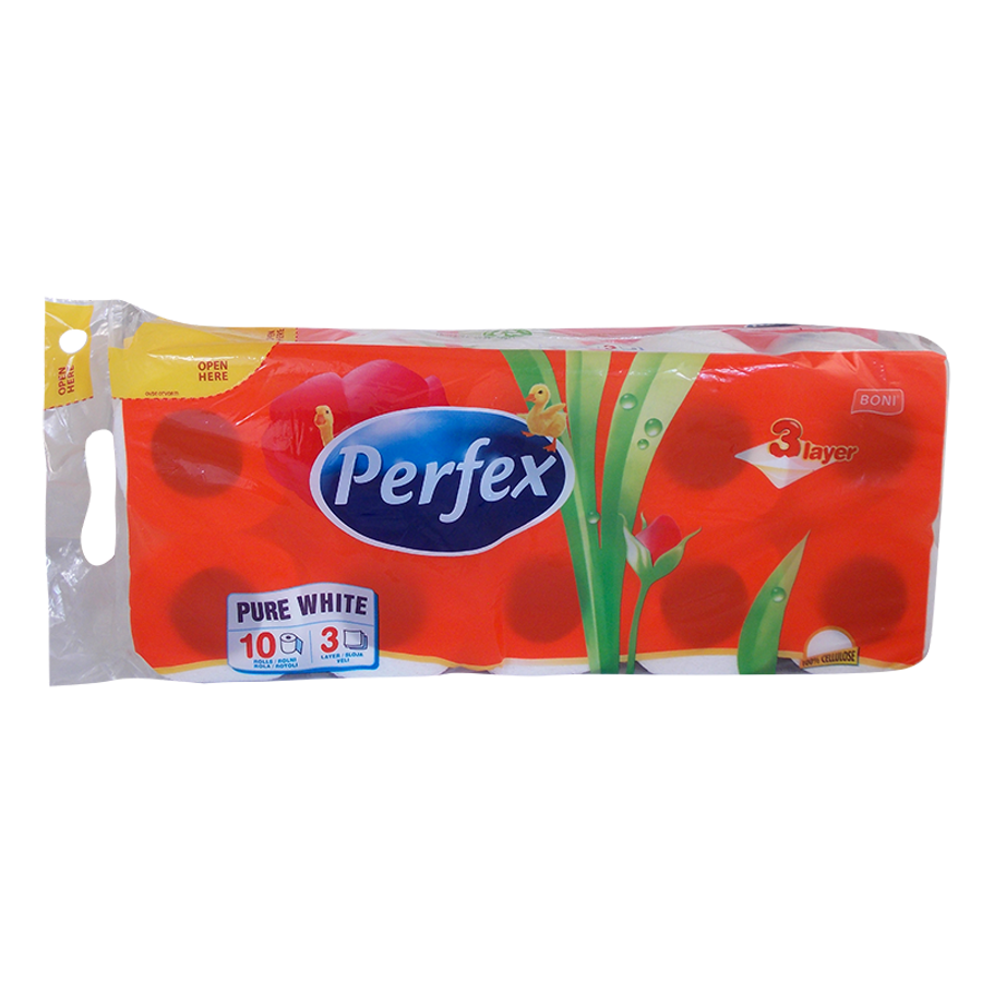 Perfex 10db/szett tekercses natur toilettpapir